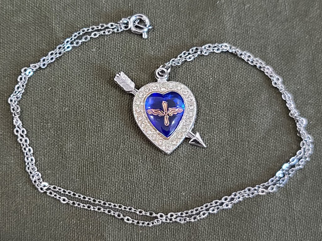 Air Corps Rhinestone Heart Necklace — image 4