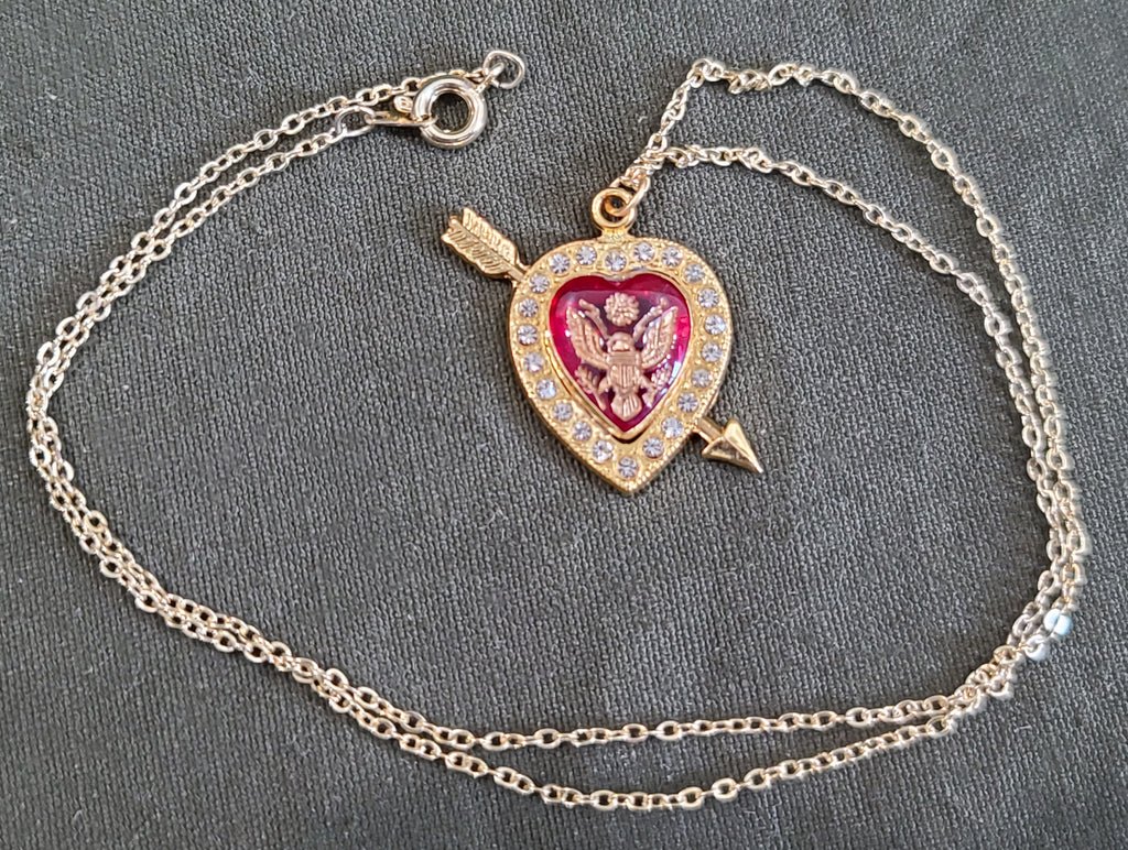 Army Rhinestone Heart Necklace — image 3