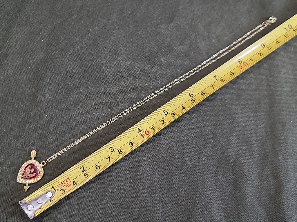 Army Rhinestone Heart Necklace — image 4