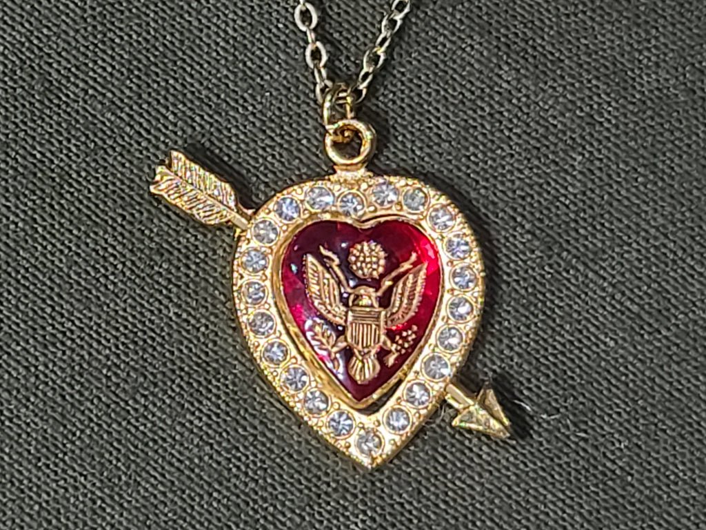 Army Rhinestone Heart Necklace — image 5