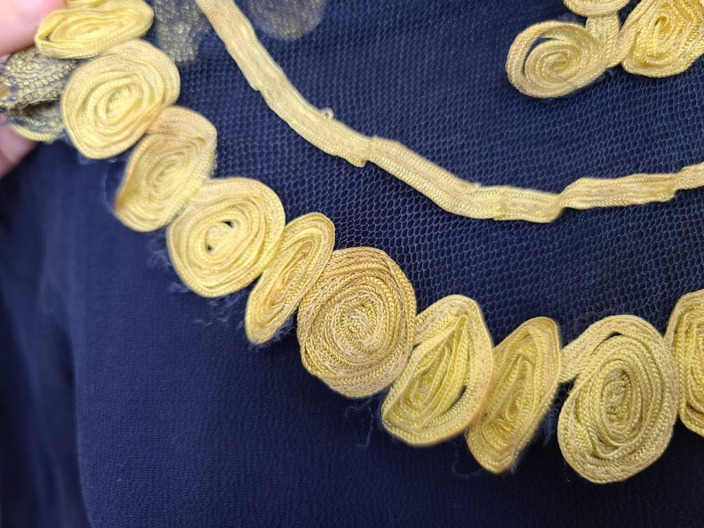 Blue Rayon Dress with Netting (as-is)(B-34' W-26.5' H-31') — image 10