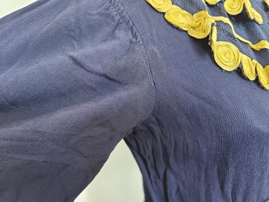 Blue Rayon Dress with Netting (as-is)(B-34' W-26.5' H-31') — image 11