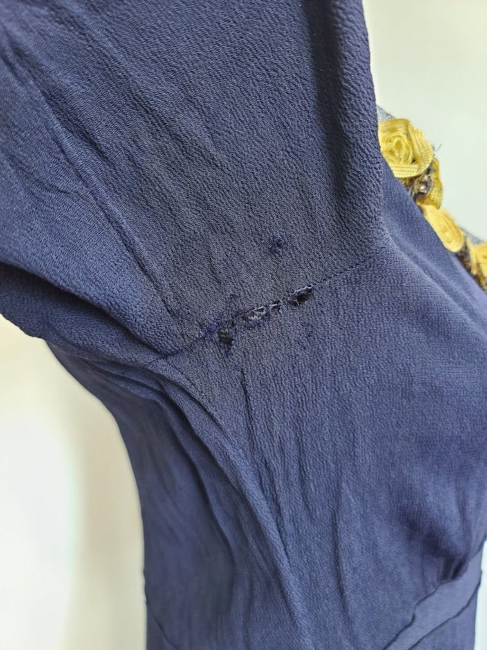 Blue Rayon Dress with Netting (as-is)(B-34' W-26.5' H-31') — image 12