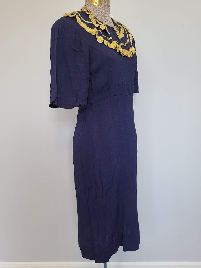 Blue Rayon Dress with Netting (as-is)(B-34' W-26.5' H-31') — image 2