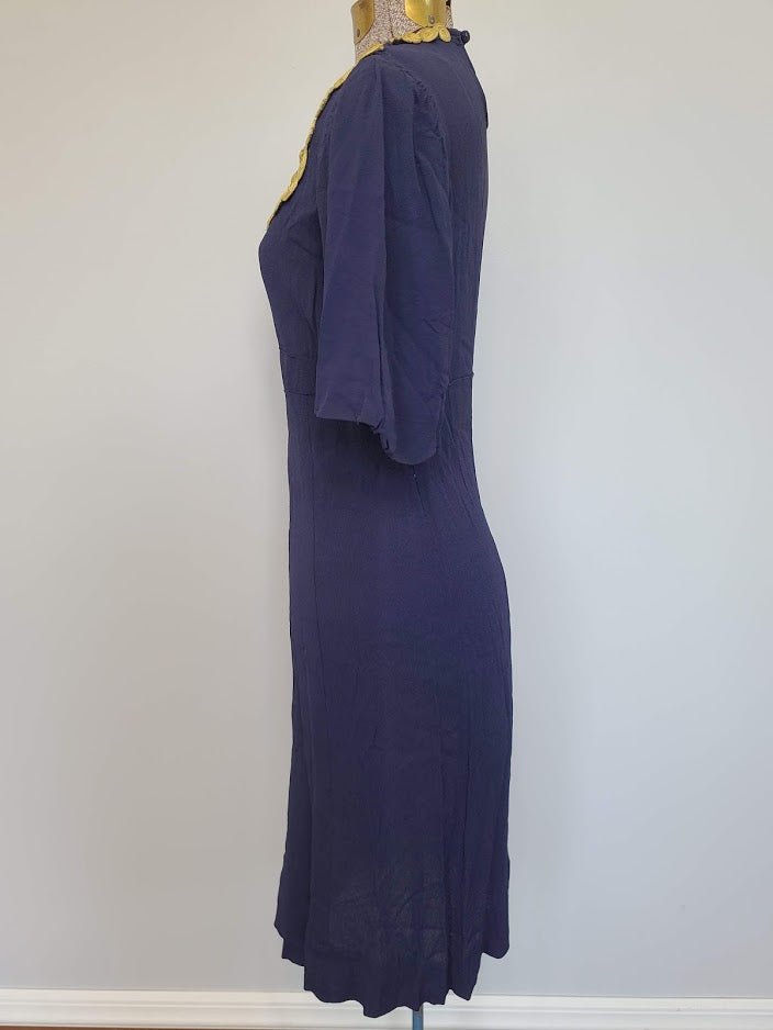 Blue Rayon Dress with Netting (as-is)(B-34' W-26.5' H-31') — image 3