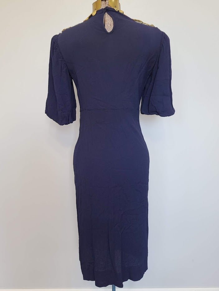 Blue Rayon Dress with Netting (as-is)(B-34' W-26.5' H-31') — image 4