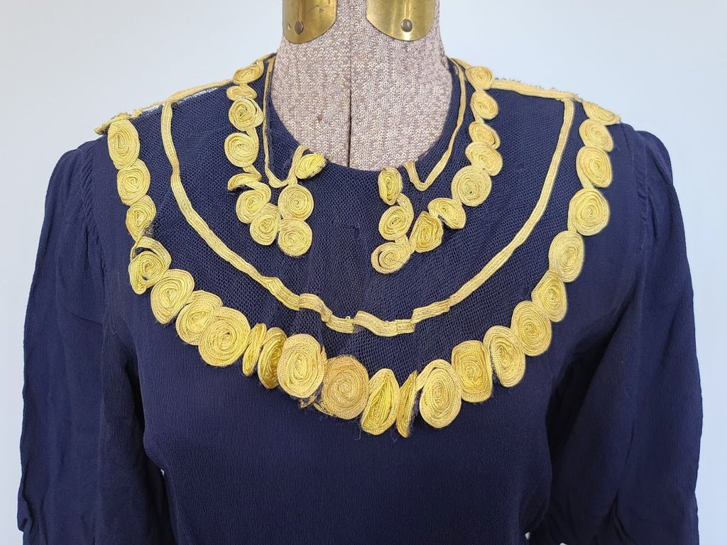 Blue Rayon Dress with Netting (as-is)(B-34' W-26.5' H-31') — image 5