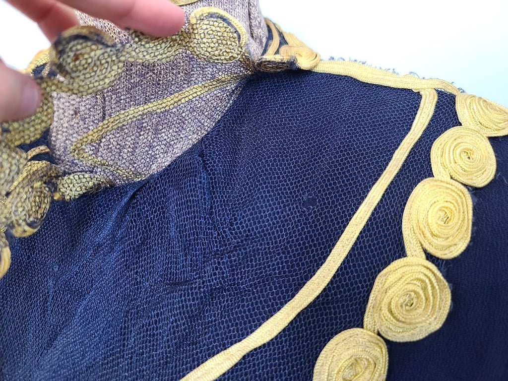 Blue Rayon Dress with Netting (as-is)(B-34' W-26.5' H-31') — image 8