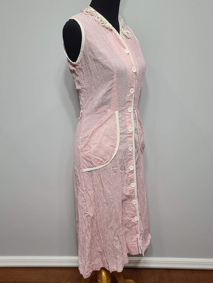 Pink and White Striped Dress (as-is)(B-37' W-27.5' H-37') — image 2