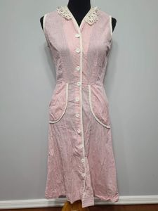 Pink and White Striped Dress (as-is)(B-37' W-27.5' H-37')