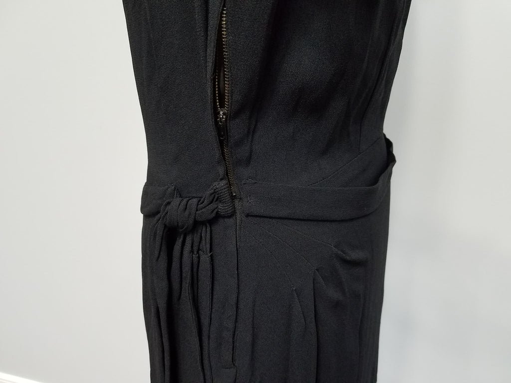 Black Rayon Dress with Attached Gold Bead Necklace(B-38' W-30' H-38') — image 11