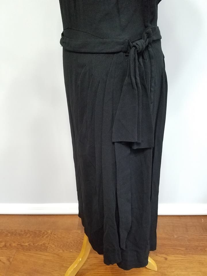 Black Rayon Dress with Attached Gold Bead Necklace(B-38' W-30' H-38') — image 3