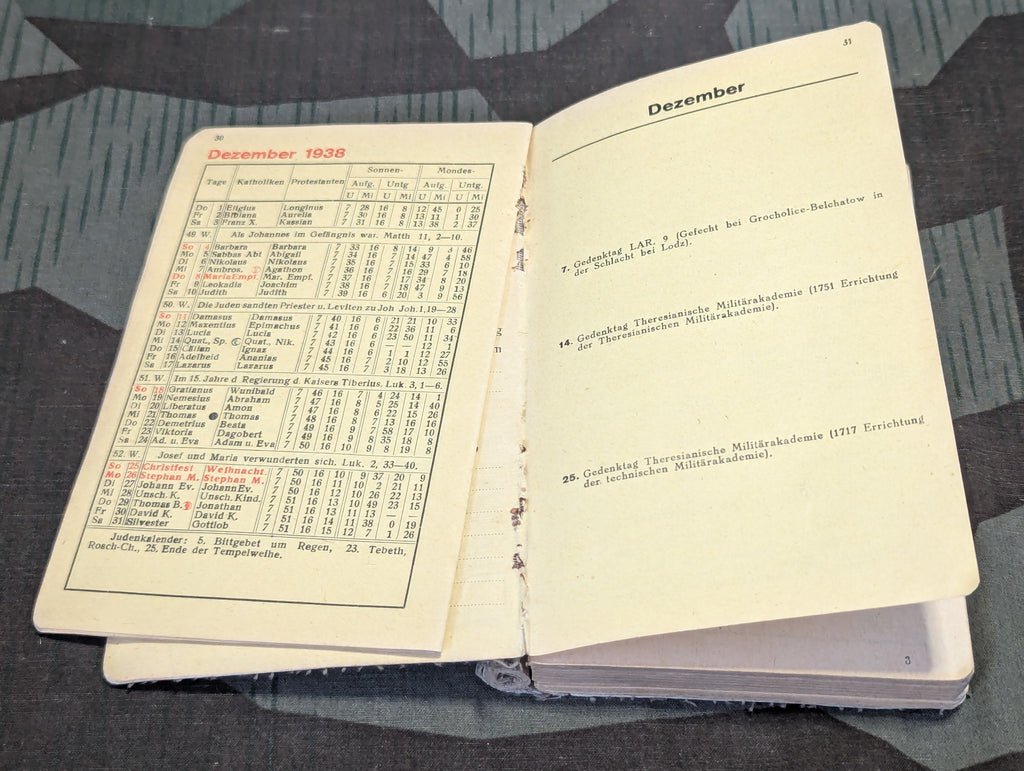 1938 Austrian Military Pocket Calendar Book — image 4