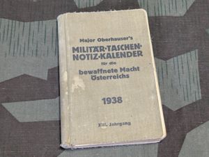 1938 Austrian Military Pocket Calendar Book