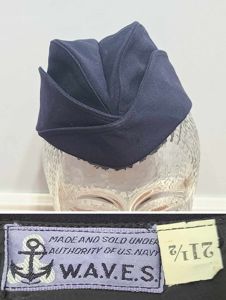 US Navy WAVES Blue Garrison Cap (Size 21 1/2)