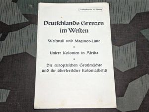 Deutschland Grenzen in Westen Map NSDAP Printer