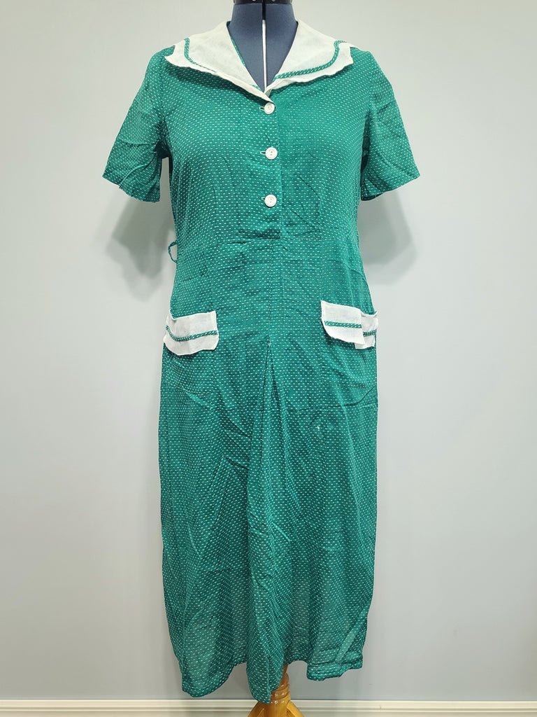 Green Lightweight Polka Dot Dress(B-42' W-36' H-41') — image 26