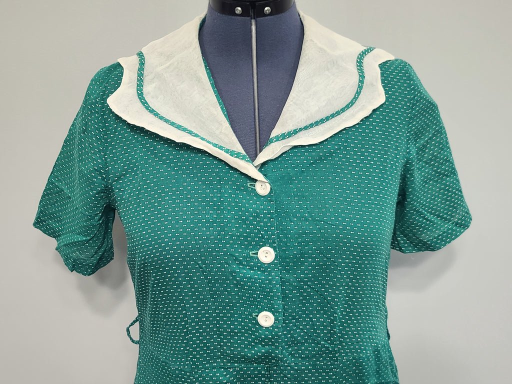 Green Lightweight Polka Dot Dress(B-42' W-36' H-41') — image 5