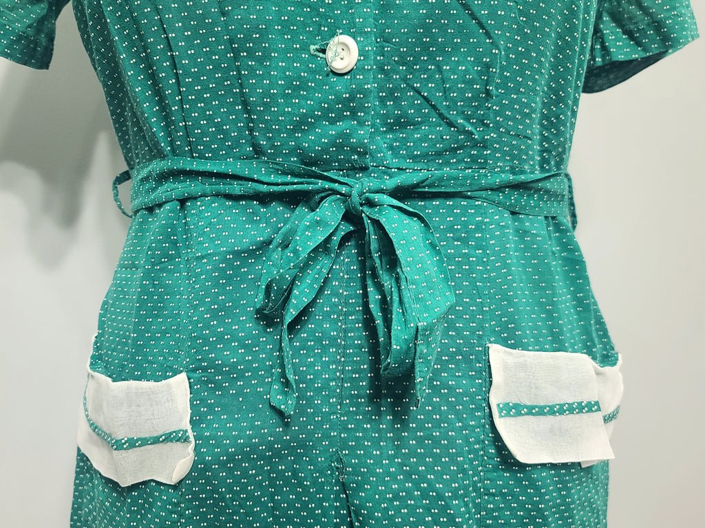 Green Lightweight Polka Dot Dress(B-42' W-36' H-41') — image 6