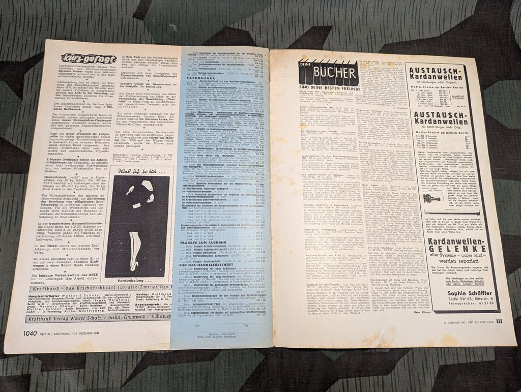 Kraftfahrzeug Handwerk Heft 50 - 14. Dezember 1940 Krafthand — image 8