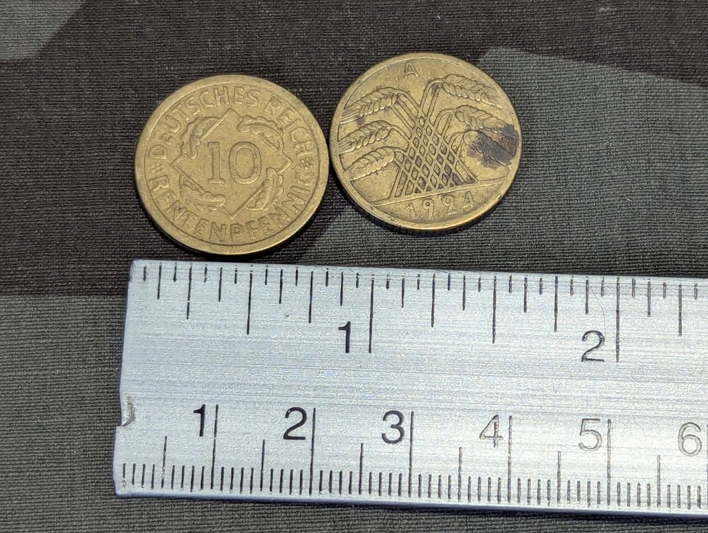 Lot of 5 Weimar 1920s 10 Pfennig Coins — image 2