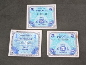 Allied Military Money 1944 France and Germany (Lot of 3)