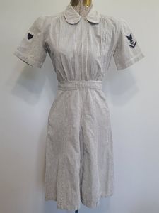 Coast Guard SPARS Seersucker Work Uniform Dress(B-34' W-23' H-31')