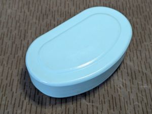 East German Teal Bread Container Glück Auf