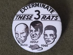 Repro Exterminate These 3 Rats Pinback Button