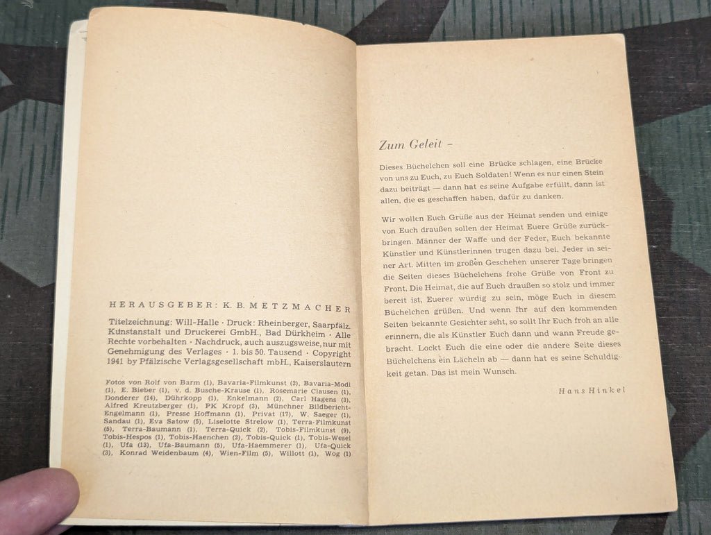 Wir sind bei Euch - Ihr seid bei uns Book Greetings from Actors/Actresses to Soldiers — image 6