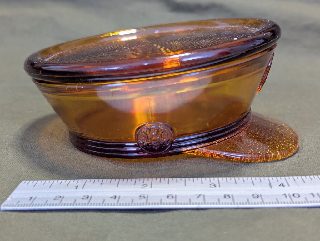 Glass Army Hat Candy Dish with Lid — image 3