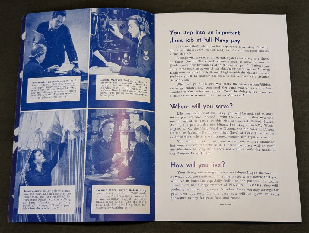 WAVES and SPARS Enlistment Booklet — image 5