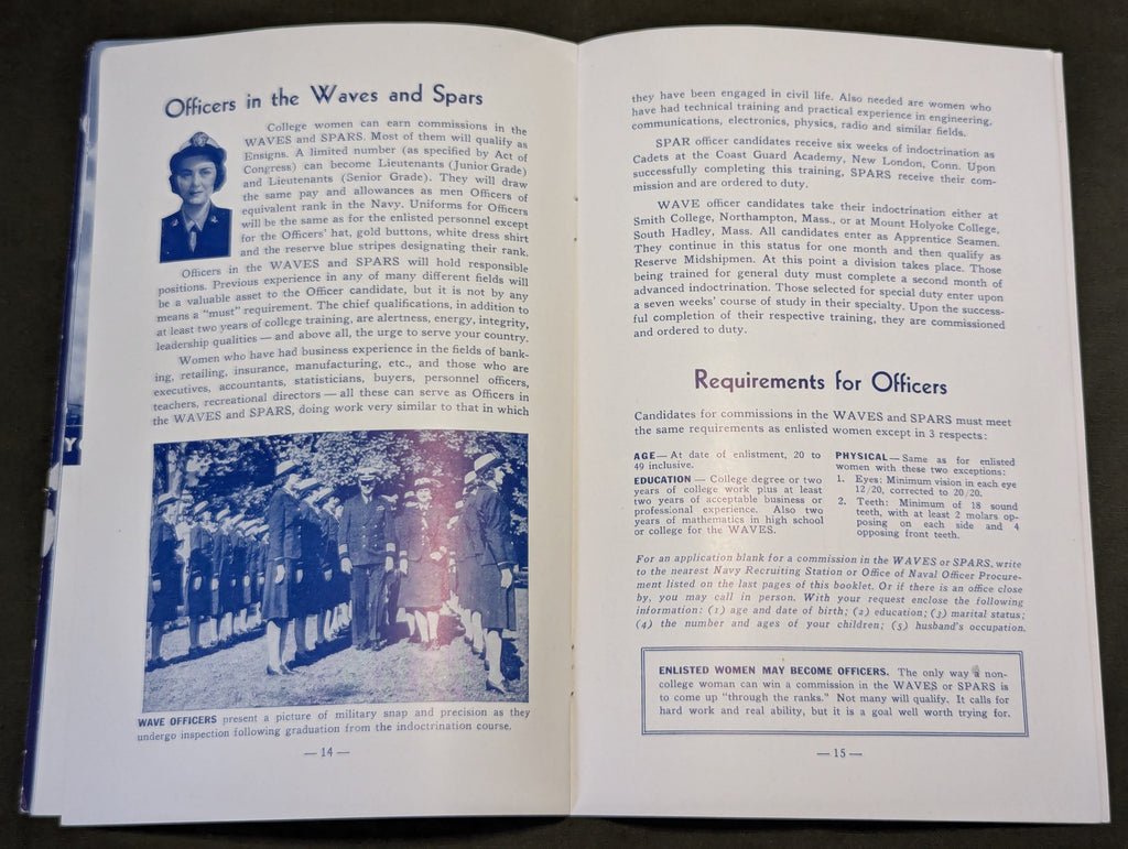 WAVES and SPARS Enlistment Booklet — image 7