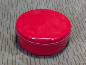 East German Red Butter Dish