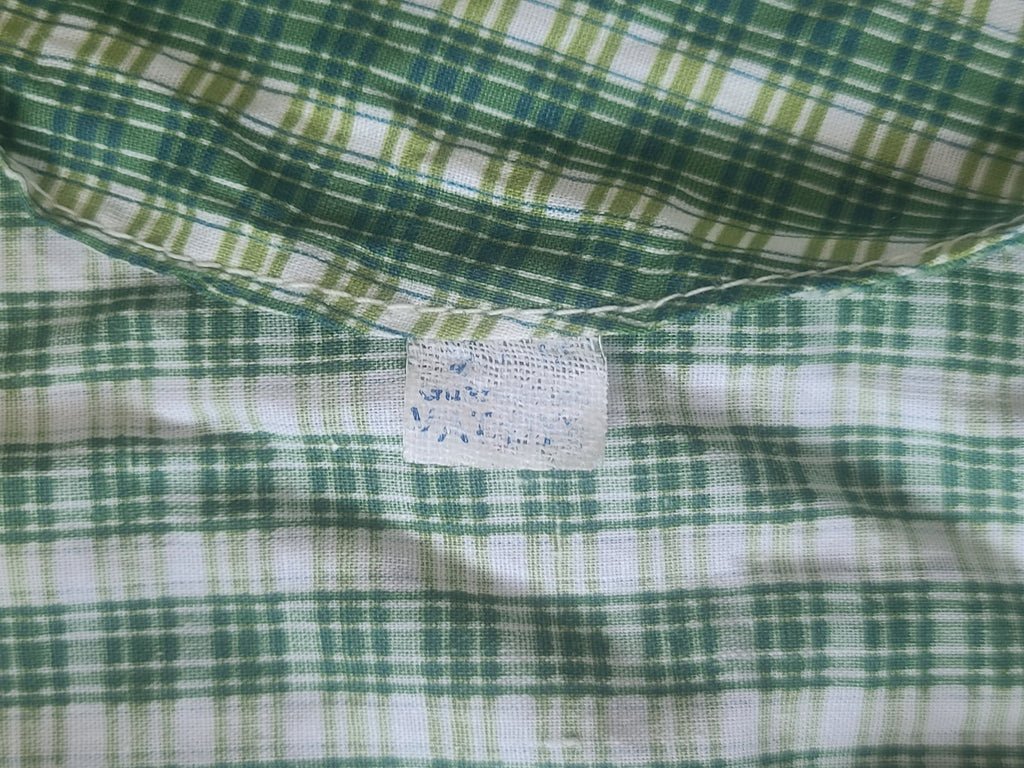 Green Plaid Print Dress(B-43' W-38' H-45') — image 9