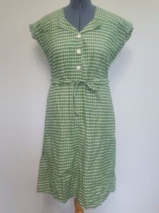 Green Plaid Print Dress(B-43' W-38' H-45')