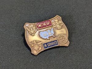 Small US Map Sweetheart in Service Pin