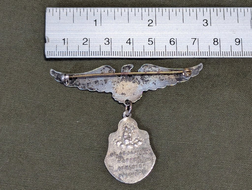 St Sebastian Patron of Soldiers Sweetheart Brooch Sterling — image 2