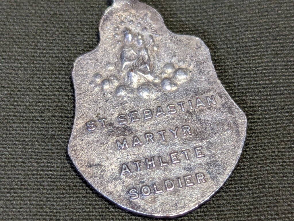 St Sebastian Patron of Soldiers Sweetheart Brooch Sterling — image 3