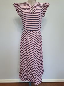 Pink and Dark Blue Striped Dress(B-36' W-27' H-38')