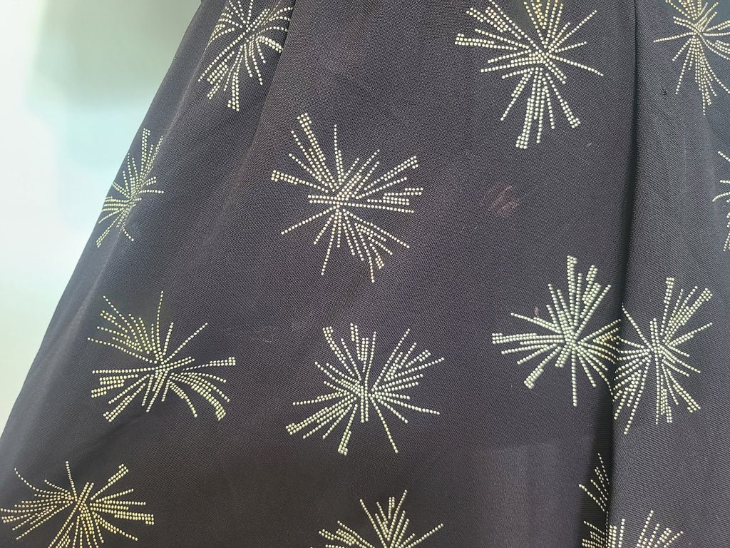 Plus Size Black Rayon Firework Print Dress(B-57' W-49' H-62') — image 10