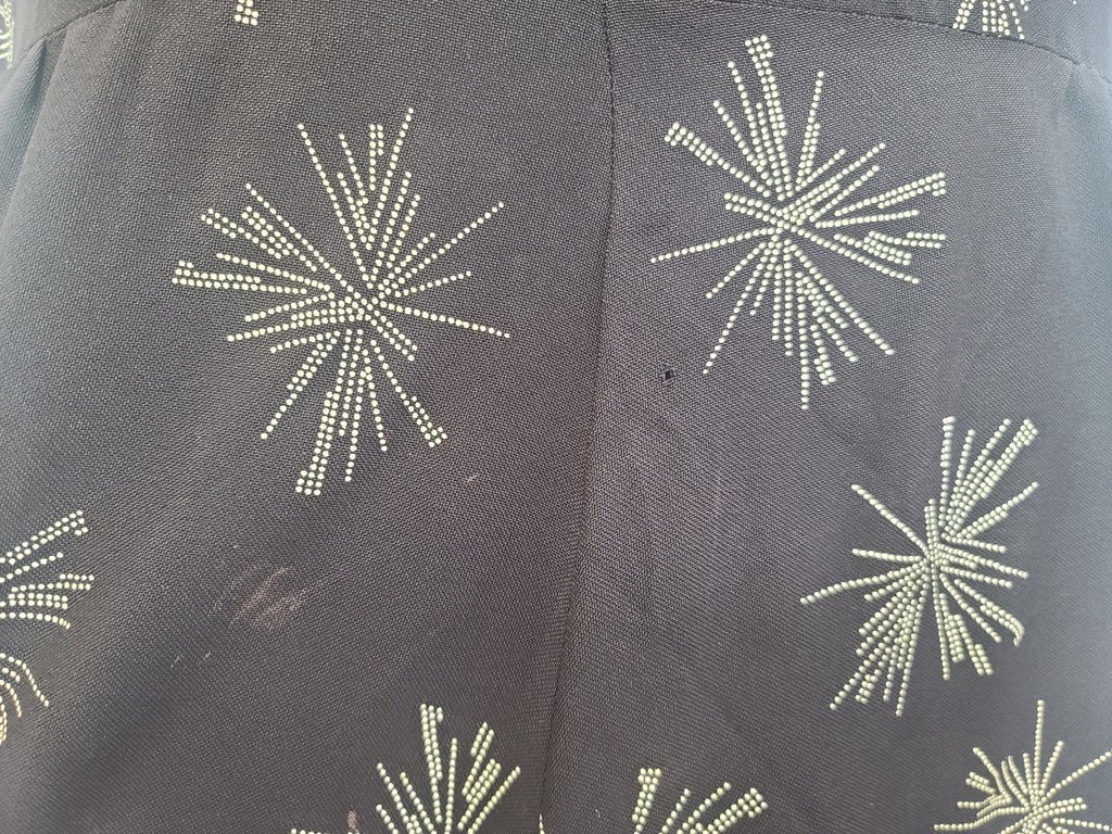 Plus Size Black Rayon Firework Print Dress(B-57' W-49' H-62') — image 11