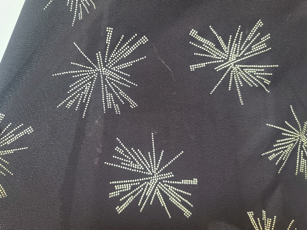 Plus Size Black Rayon Firework Print Dress(B-57' W-49' H-62') — image 12