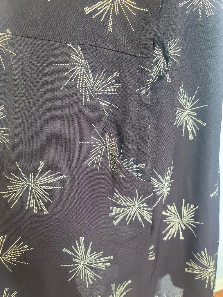 Plus Size Black Rayon Firework Print Dress(B-57' W-49' H-62') — image 15