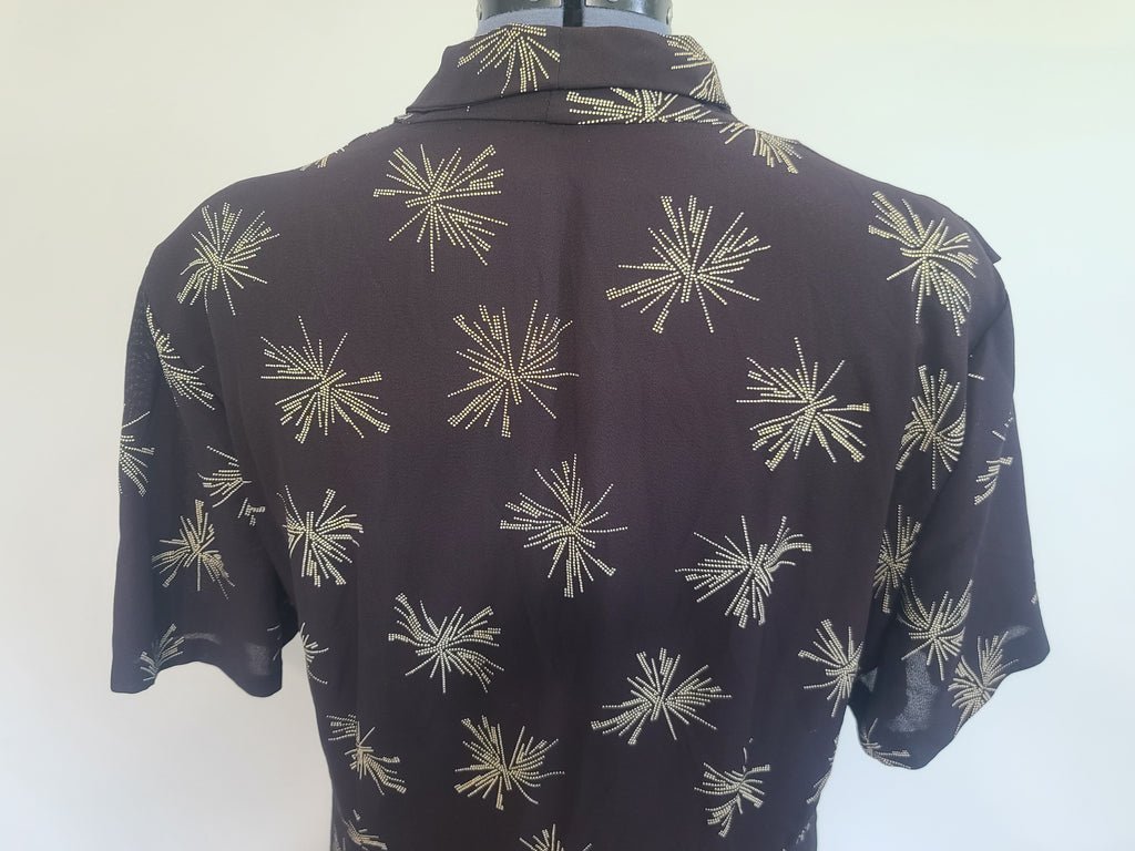 Plus Size Black Rayon Firework Print Dress(B-57' W-49' H-62') — image 16