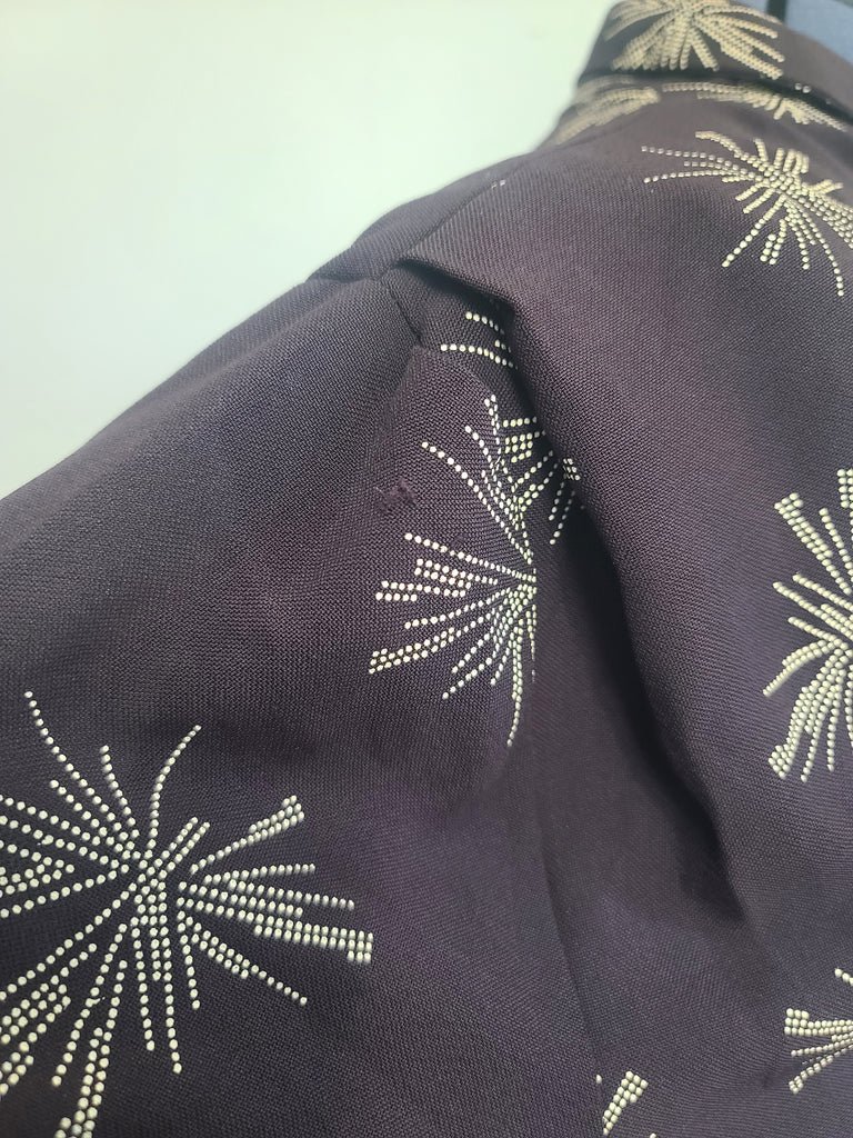 Plus Size Black Rayon Firework Print Dress(B-57' W-49' H-62') — image 17