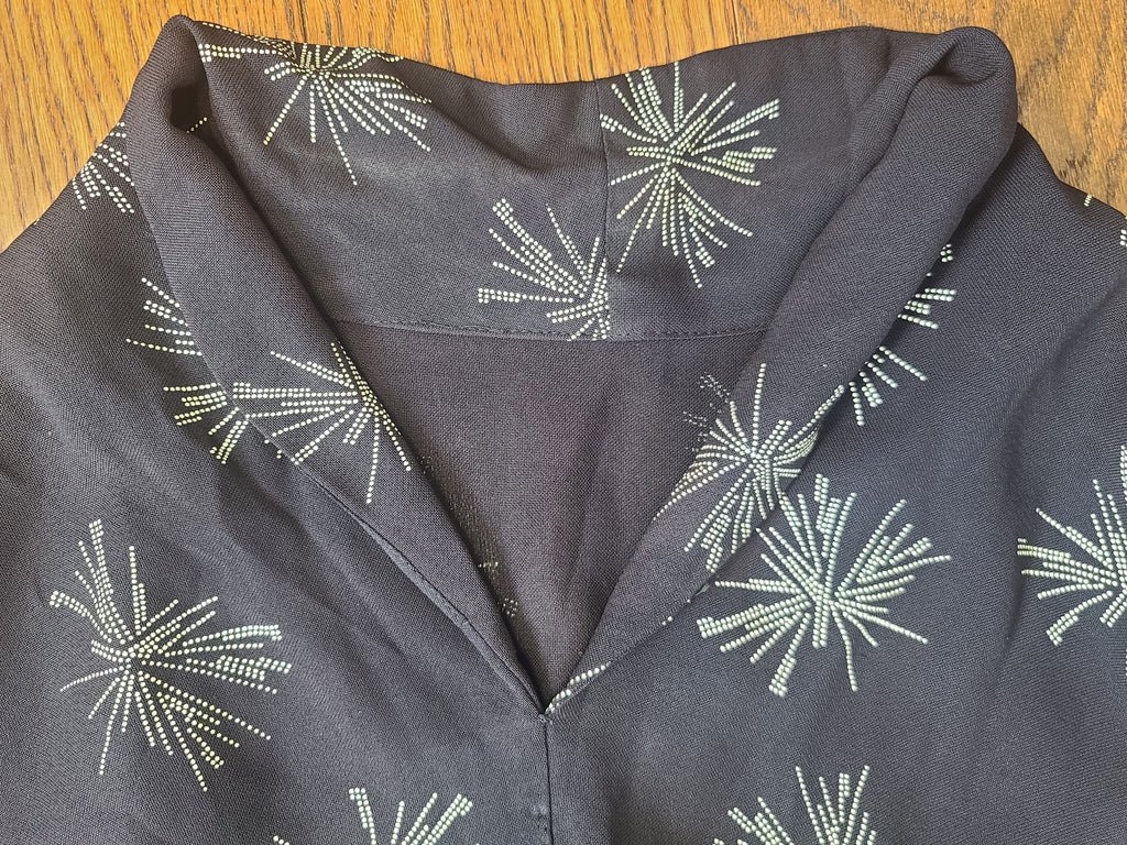 Plus Size Black Rayon Firework Print Dress(B-57' W-49' H-62') — image 19