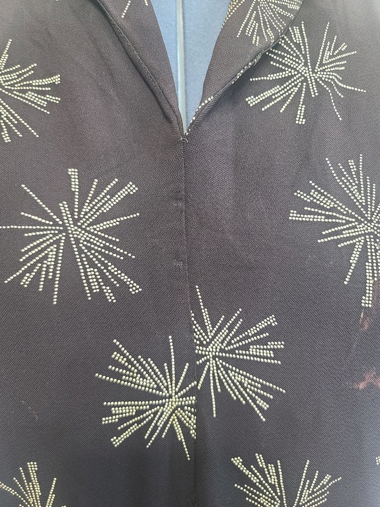 Plus Size Black Rayon Firework Print Dress(B-57' W-49' H-62') — image 6