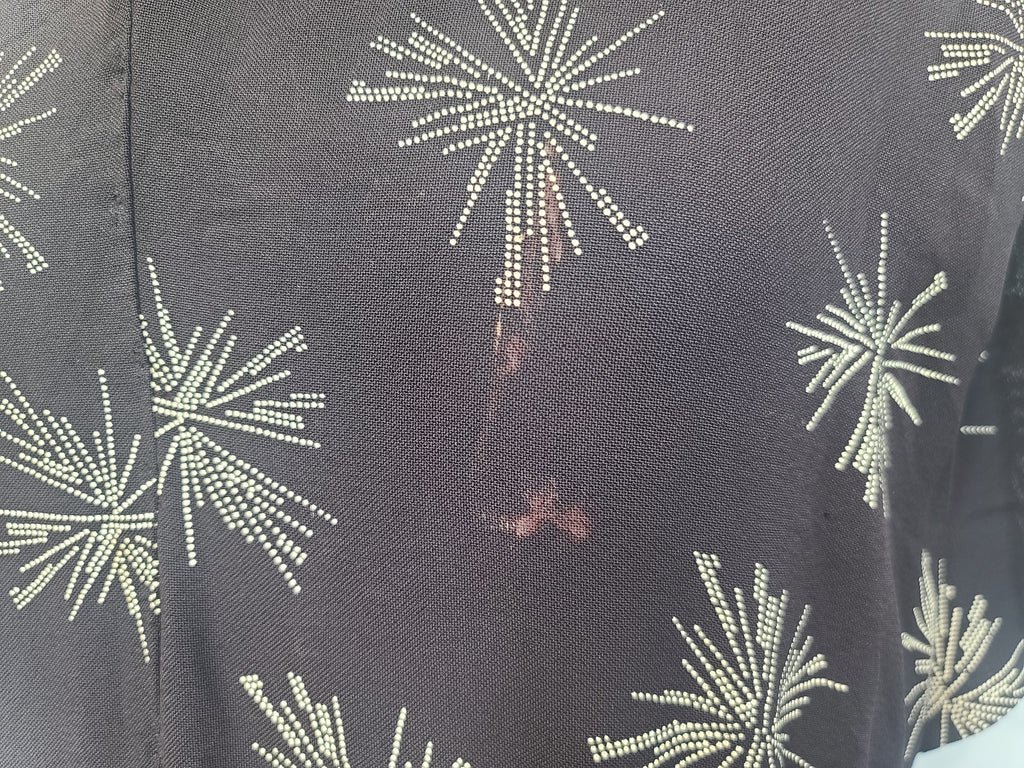 Plus Size Black Rayon Firework Print Dress(B-57' W-49' H-62') — image 7