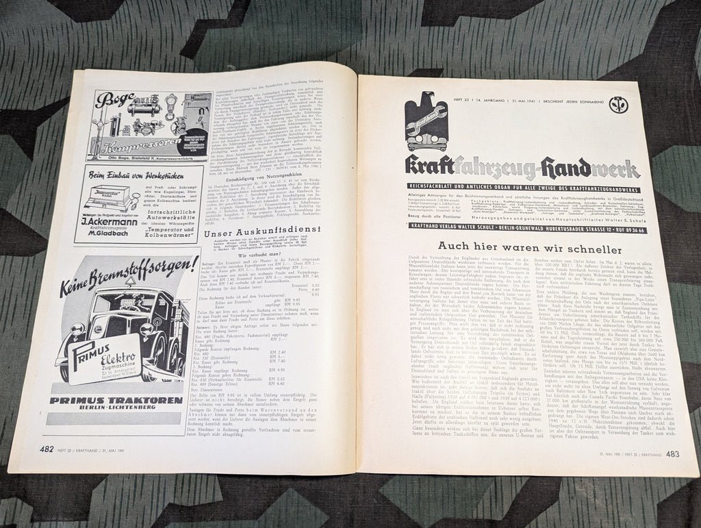 Kraftfahrzeug Handwerk Heft 22 - 31 May 1941 Krafthand NSKK — image 6